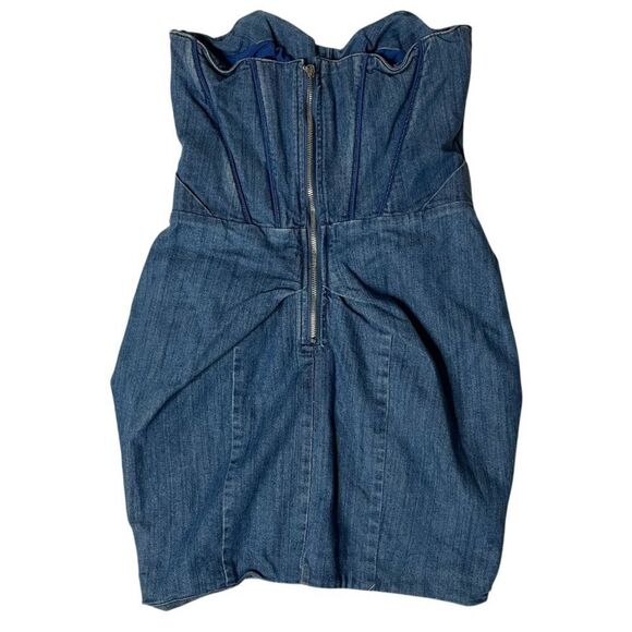 APPLE BOTTOMS Blue Jean Dress Denim Strapless Y2K Size Small VINTAGE